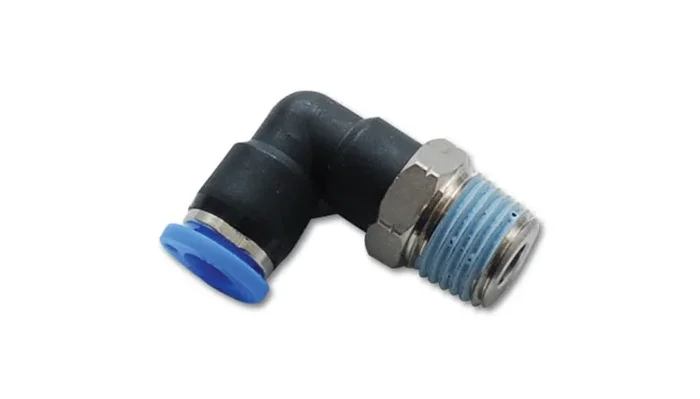 Vibrant Male Elbow Pneumatic Vacuum Fitting (1/4in NPT Thread) – for use with 1/4in (6mm) OD tubing