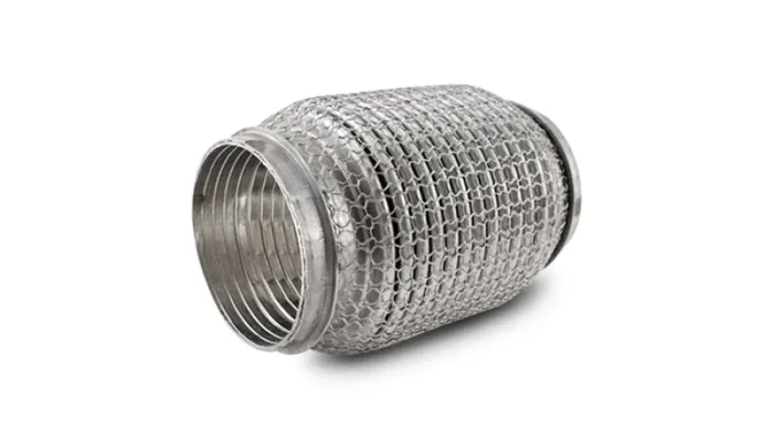 Vibrant SS Flex Coupling w/ Interlock Liner and Mesh Braid 3in Inlet/Outlet x 6in long1.8 lb