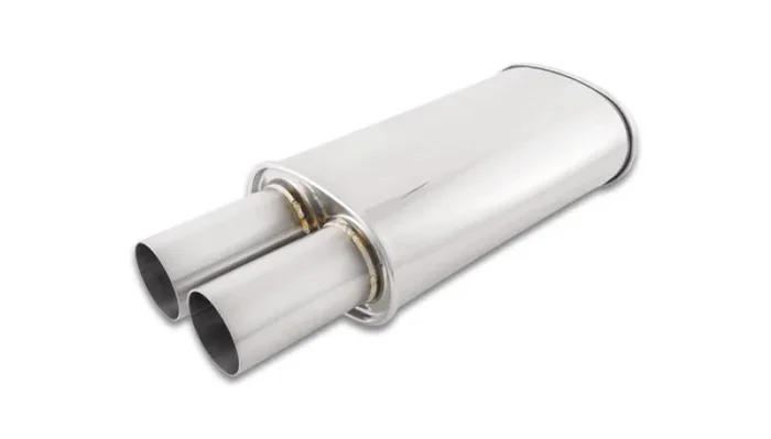 Vibrant Streetpower Oval Muffler w/3.00in Round Straight Cut Tip (3.00in Inlet)14.4 lb