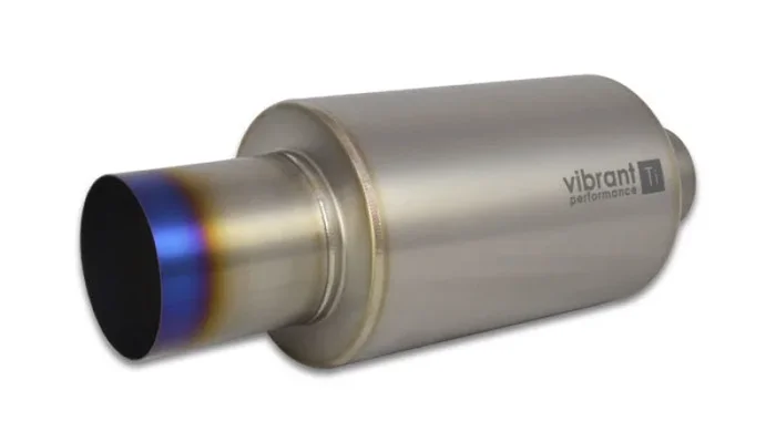 Vibrant Titanium Muffler w/Straight Cut Burnt Tip 3.5in Inlet 17564