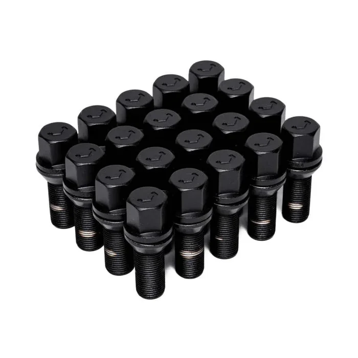 Vossen Lug Bolt – 14×1.25 – 30mm – 17mm Hex – Cone Seat – Black (Set of 20)