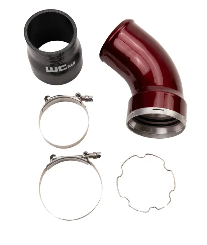 Wehrli 06-10 GM LBZ/LMM Duramax Passenger Side Intercooler Outlet Elbow Kit – WCFab Red