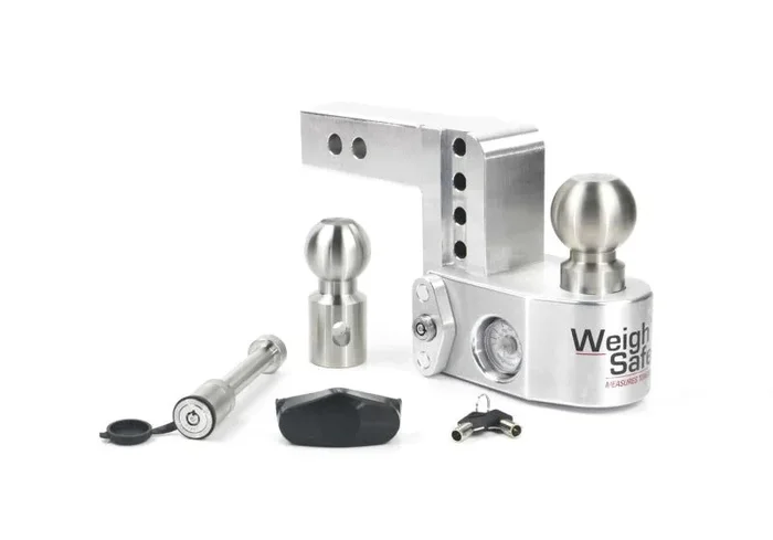 Weigh Safe 4in Drop Hitch w/Built-in Scale & 2in Shank (10K/12.5K GTWR) w/WS05 – Aluminum19.4 lb