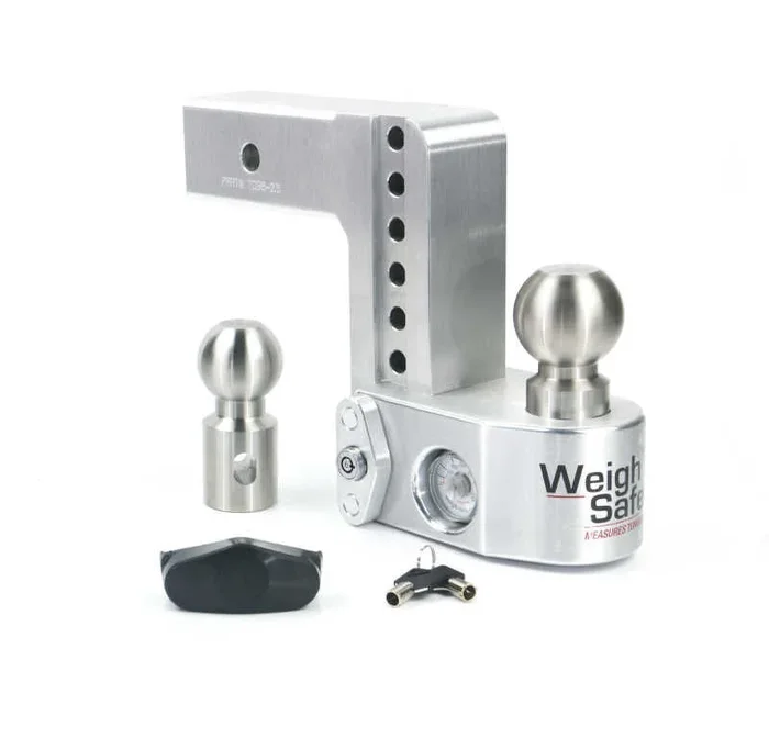 Weigh Safe 6in Drop Hitch w/Built-in Scale & 2.5in Shank (10K/18.5K GTWR) – Aluminum