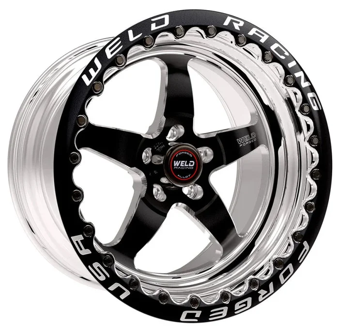 Weld S71 17×10 / 5×4.5 BP / 7.4in. BS Black Wheel (Low Pad) – Black Single Beadlock MT