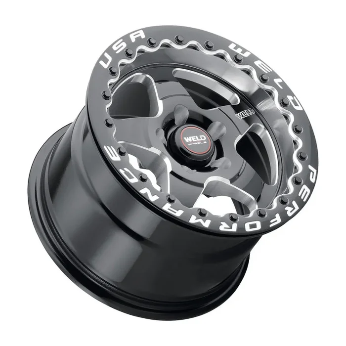 Weld S904 15×10 Ventura Beadlock 5×114.3 ET51 BS7.50 Gloss BLK MIL DIA 78.1