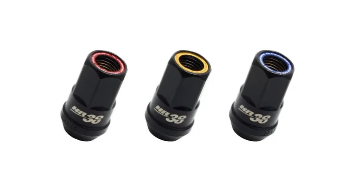 Wheel Mate Muteki HR38 Open End Lug Nuts 12×1.50 Black Chrome / Blue Ring3.6 lb