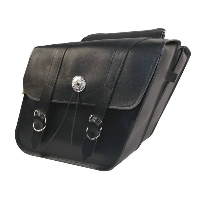 Willie & Max Universal Deluxe Standard Slant Saddlebags (14 in L x 12 W x 5.5 H) – Black