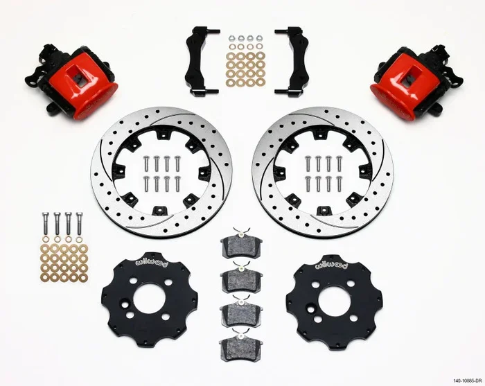 Wilwood Combination Parking Brake Rear Kit 11.75in Drilled Red Mini Cooper38.4 lb