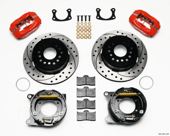 Wilwood Forged Dynalite P/S Park Brake Kit Drilled Red BOP Axle 2.75in Bearing 2.75 Offset51.0 lb