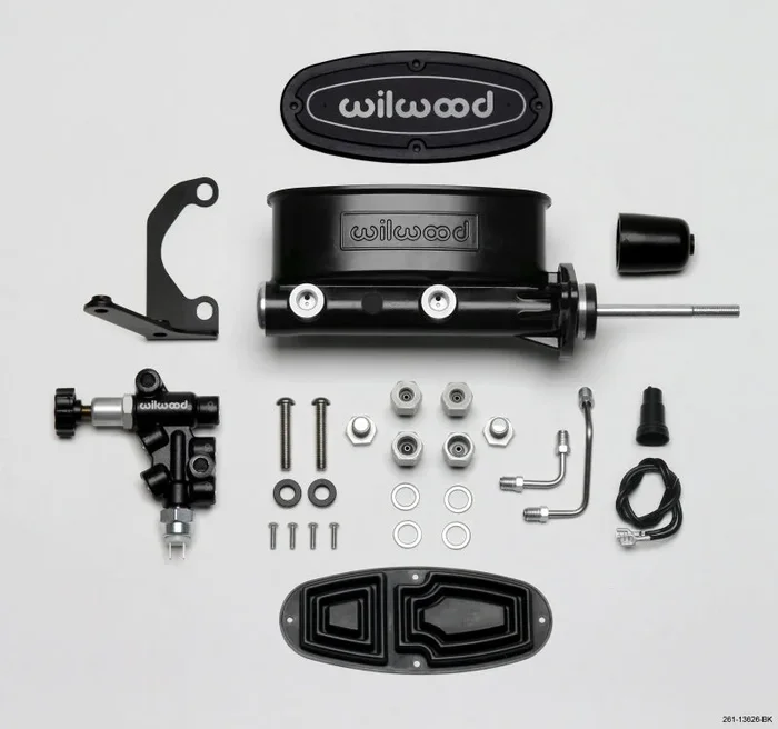 Wilwood HV Tandem M/C Kit w L/H Bracket & Prop Valve – 15/16in Bore Black-W/Pushrod6.0 lb