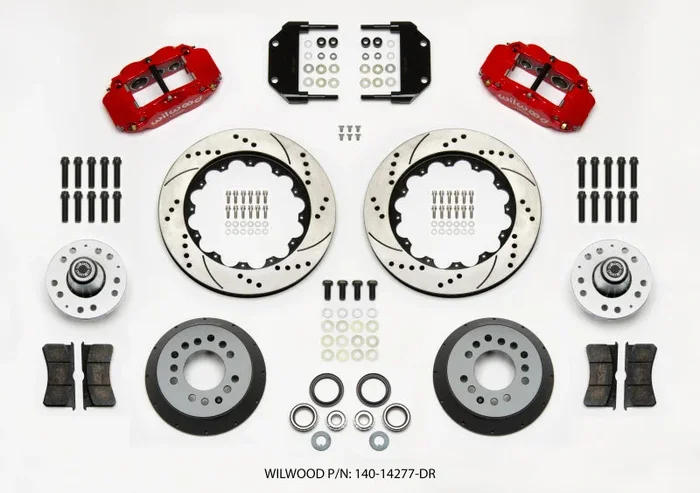 Wilwood Narrow Superlite 6R Front Hub Kit 14.00in Drill Red Magnum Force Drop Spindle