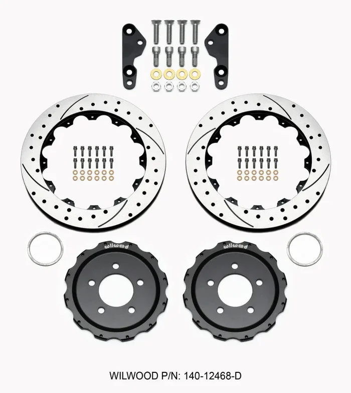 Wilwood Pro-Matrix Rear Kit Drilled 05-12 Mustang GT (2pc Hat/Rtr)