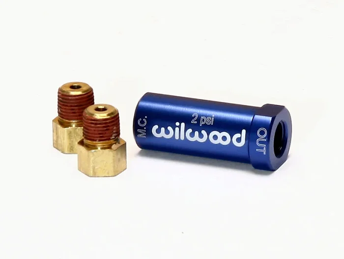 Wilwood Residual Pressure Valve – New Style w/ Fittings – 2# / Blue