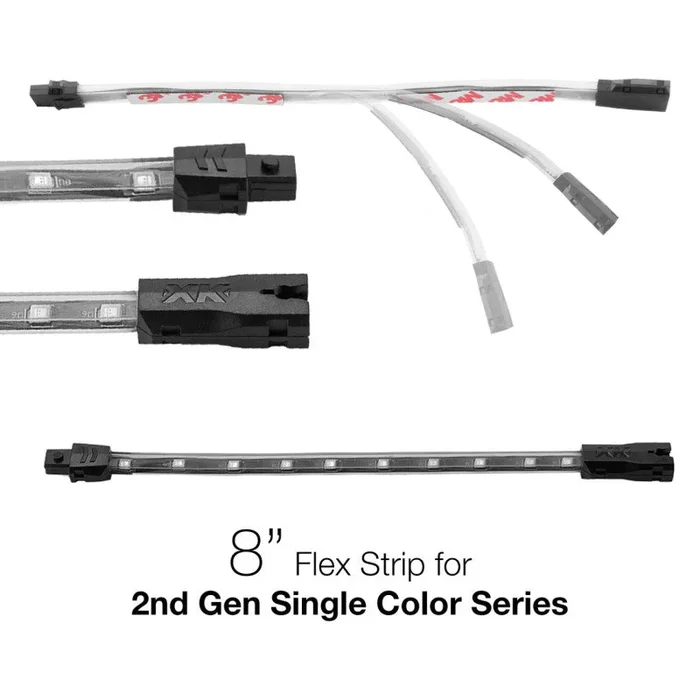 XK Glow Single Color 8in Flex Strip Single Color GREEN – 2nd Gen