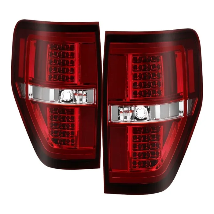 xTune 09-14 Ford F-150 Light Bar LED Tail Lights – Red Clear (ALT-JH-FF15009-LBLED-RC)