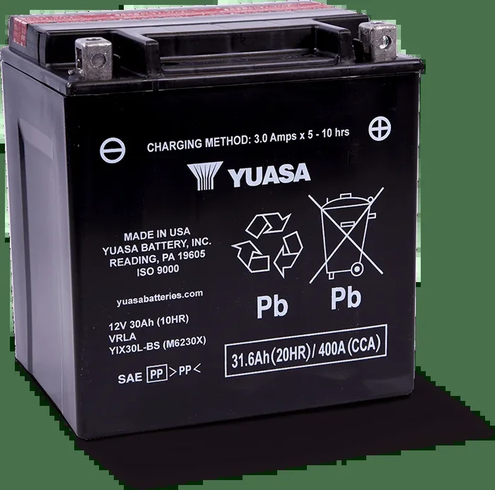 Yuasa YIX30L-BS-PW High Performance Maintenance Free AGM 12-Volt Battery w/Bottle22.5 lb