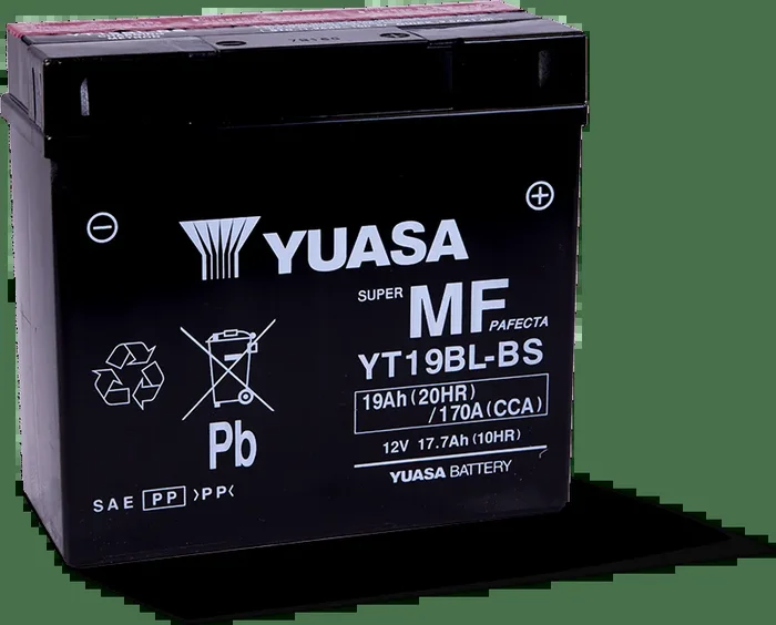 Yuasa YT19BL-BS Maintenance Free AGM 12 Volt Battery (Bottle Supplied)