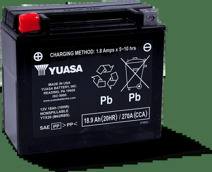 Yuasa YTX20 Maintenance Free AGM 12-Volt Battery14.5 lb