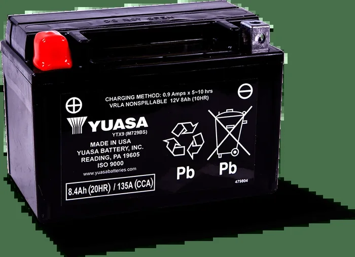 Yuasa YTX9 Maintenance Free AGM 12-Volt Battery7.3 lb